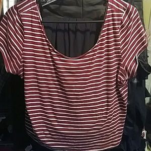 Xl red and white striped aeropostale crop